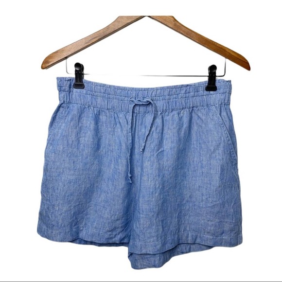 Anthropologie Pants - ANTHROPOLOGIE Linen Drawstring Shorts Chambray S